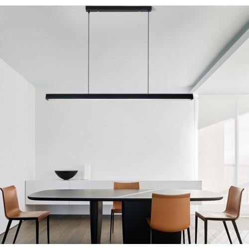 Nordic Modern Led Long Chandelier Linear Hanging Lights Decorative Lamp For Dining Room Loft Kitchen Indoor Lighting Fixture