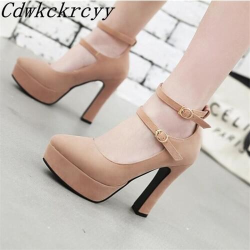 Spring Autumn New pattern fashion Round head Super high heel Waterproof Women Shoes black Thick bottom sexy banquet Women Shoes