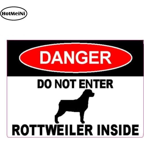 HotMeiNi 13cm x 9.3cm DANGER DO NOT ENTER ROTTWEILER INSIDE Dog Caution Warning Decal Personality Vinyl Car Sticker Waterproof