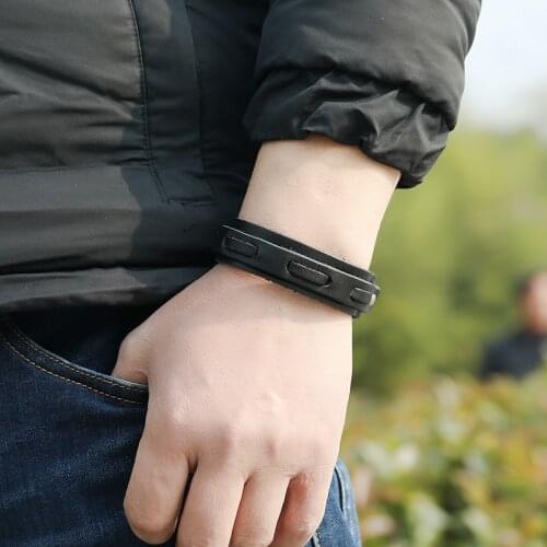 Vintage Brown Leather Bracelets for Men Jewelry Punk Double Layers Wrap Wristband Women Bracelets&Bangles