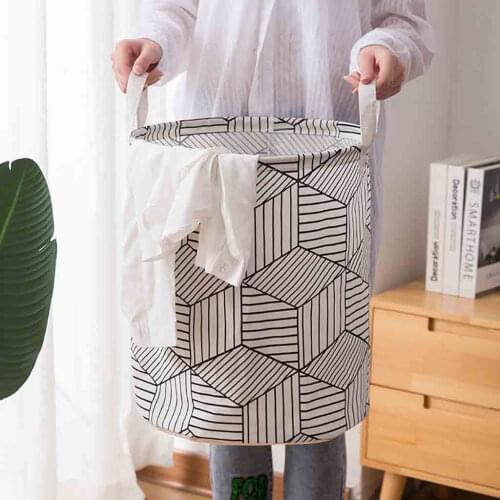 Geometric Shape Laundry Basket Waterproof Folding Dirty Clothes Storage Hamper Home Organizer Kid Toy Storage Basket
