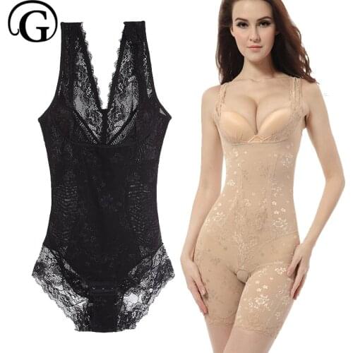Women Lace Bodysuits Legs Shaper Body Shapewear Sexy Slimming Tummy Bra Lifter Full Corset Control Big Belly Underwear