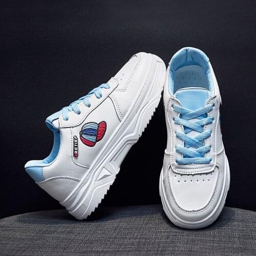 2020 Womens Vulcanize Shoes Sneakers Women White Platform Sneakers Microfiber Shoes Ladies Casual Thick Sole Flats Spring Shoes