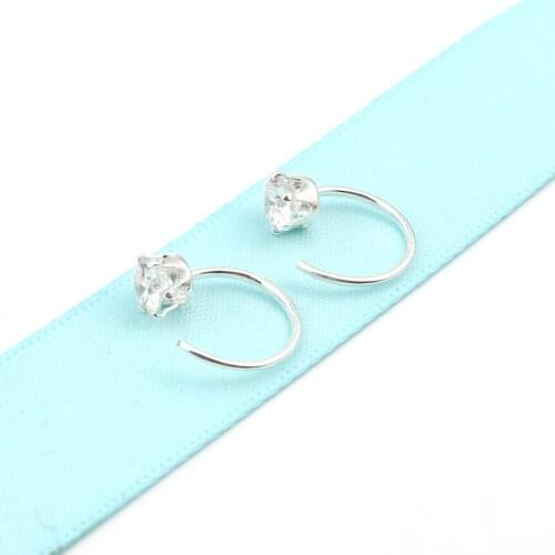 Boho Gypsy Zircon C Shap Endless Circle Hoop Earrings Handmade Metal Color Ethnic Punk Simple Crystal Earring For Women Jewelry