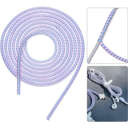 1PC Laser 1.55M Data Charging Line Cable Protector Wrap Cable Organizer Spring Design Winder Protection Rope Line Arrangement