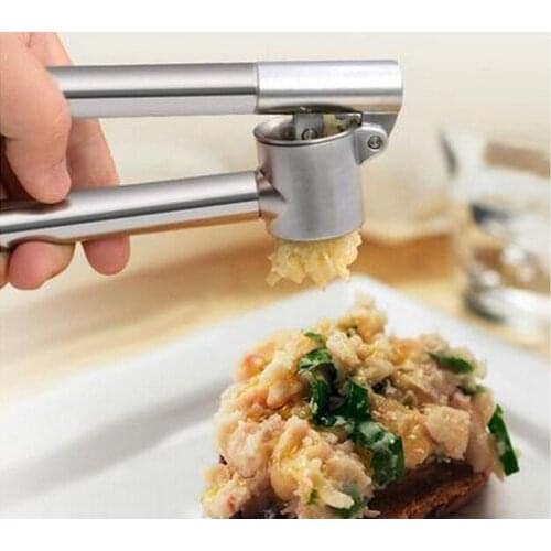 1PC Portable Garlic Press Crusher Deluxe Stainless Steel Thickening Device Manual Folder Tools KX 131