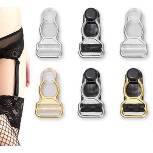10Pcs Plastic Black Corset Leg Garter Belt Clip Hooks Suspender Ends Hosiery Stocking Grips Adjusting Buckle Clips Accessories