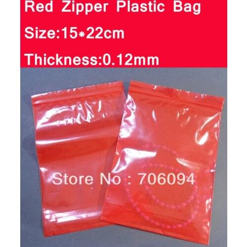 15x22cm(5.91''x8.66'') 200PCS Red color Self Sealing Plastic Bag ziplock poly bags zipper bags Reclosable Zip lock Bags