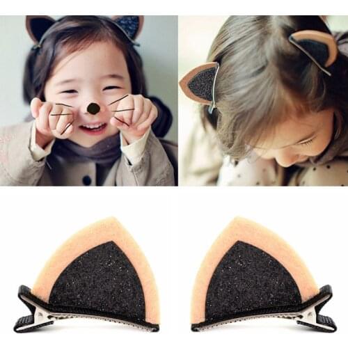 2pcs cat ear hair clip baby side clip rabbit girl hair accessories cute children accessories