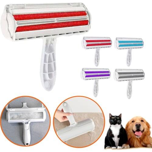 2-Way Pet Hair Remover Roller Dog Cat Hair Remover Brush From Furniture Lint Pet Fur Dust Brush Base Home Furniture Sofa Clothes