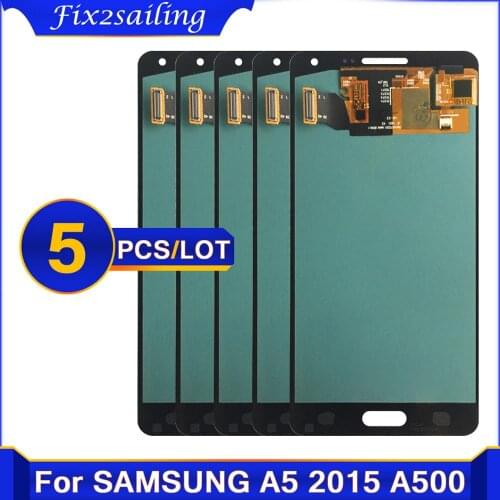 5 Pcs ORIGINAL SUPER AMOLED LCD for SAMSUNG Galaxy A5 2015 A500FU A500 A500F A500M Display Touch Screen Replacement Digitizer