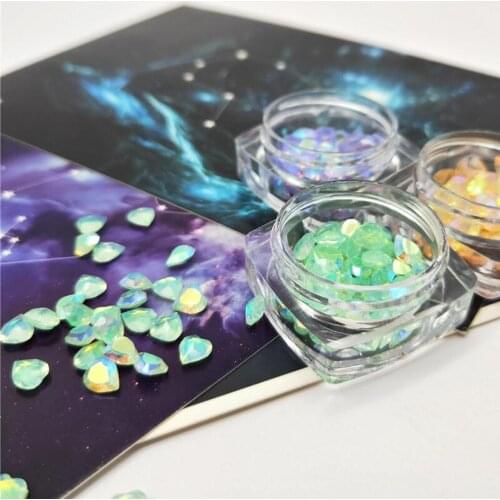 50Pcs 5.5MM Pointback Color AB Heart Shape Nail Art Decorations DIY Craft Nails Shiny Rhinestones Accessories