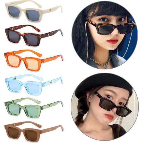 90s Vintage Narrow Square Frame Sunglasses for Women Driving Glasses UV400 Protection Sunglasses Fashion Punk Street Eyewear