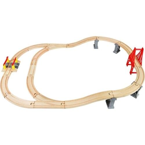 Wooden Train Track Accessories Cross Track Railway Toys Compatible All Track Educational Toys Railway Accessories