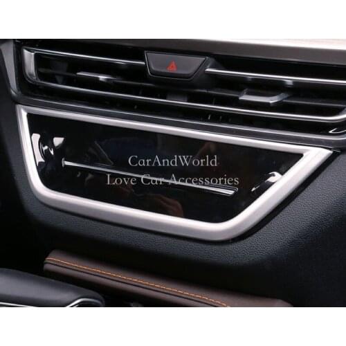 For Changan CS35 Plus 2018 2019 2020 Interior Central Air Condition Button Panel Cover Console Frame Trim Chrome Car Accessories
