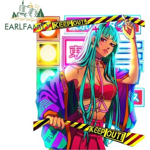 EARLFAMILY 13cm x 10.6cm for Keep Out The Devil Girl Funny Car Sticker Air Conditioner Decal Personality Waterproof ScratchProof