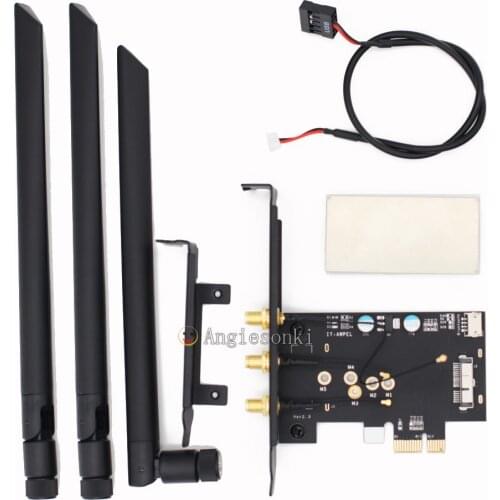 BCM94360CSAX /BCM943602CS / BCM94331csax WLAN Card To PCI-e 1x 16x Desktop PC WIFI WLAN Card Adapter()