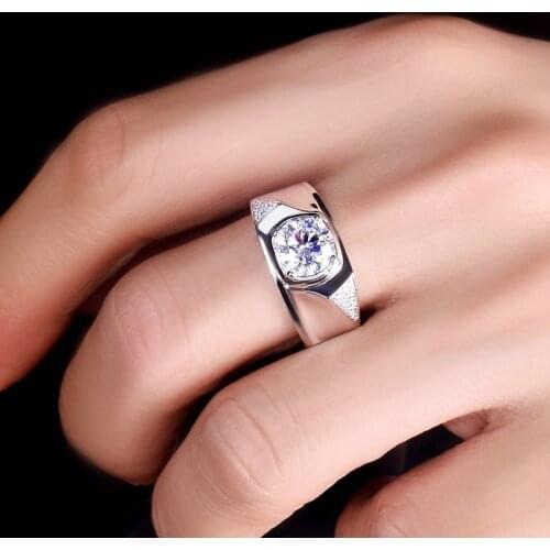 New Mens Finger Ring For Wedding Luxury Geometry Inlay AAA Cubic Zirconia Male Fashion Engagement Anniversary Gift Wholesale