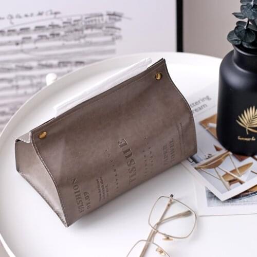 Creative PU Button Tissue Box Napkin Holder Tissue Case Paper Storage Kitchen Restaurant Organizer Tools Home Decor Accessories