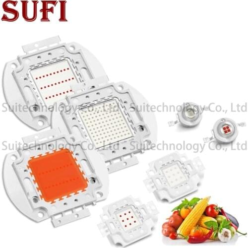 High Power Grow LED Chip 1W 3W 5W 10W 20W 30W 50W 100W Full Spectrum Deep Red Blue Light Lamp 380-840nm COB Beads for Plant Grow