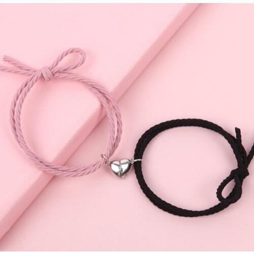 Magnetic suction lovers elastic bracelets fashionable love Cupid love both men and women charm bracelets stainless steel