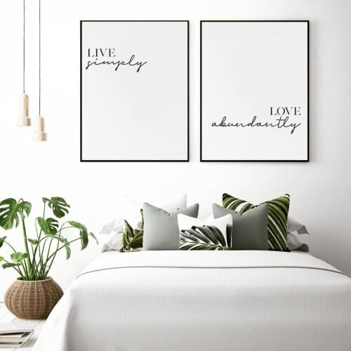 Motivational Life Quotes Painting On The Wall Live Simply Love Abundantly Poster Art Print Letter Picture for Bedroom Office