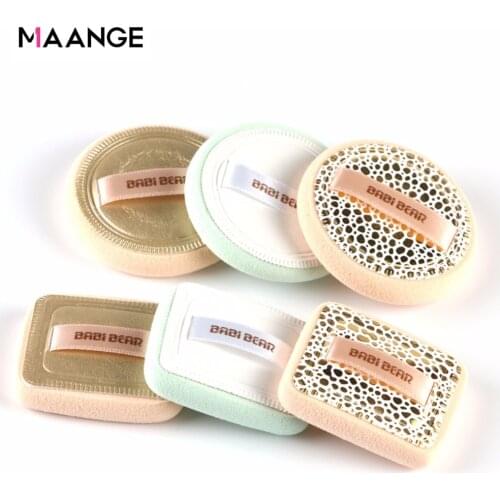 MAANGE 2Pcs Powder Foundation Makeup Sponge Cosmetics Puff Soft Face Ribbon Soft Make Up Beauty Facial Make Up Tool Kit