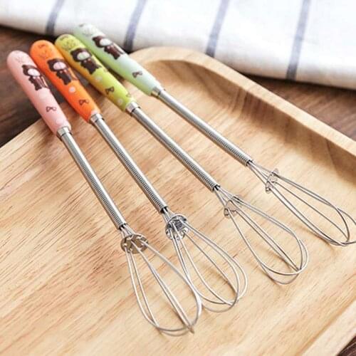 Stainless Steel Wires Milk Stirrer Frother Foamer Manual Egg Batter Whisk Coffee Mixer With Ceramic Handle Kitchen Accessories