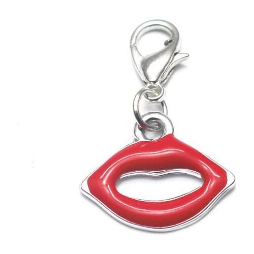 New Style 20pcs/lot Enamel Red Lip Dangle Charms Lobster Clasp Pendant Fit DIY Bracelet Necklace Jewelry Making