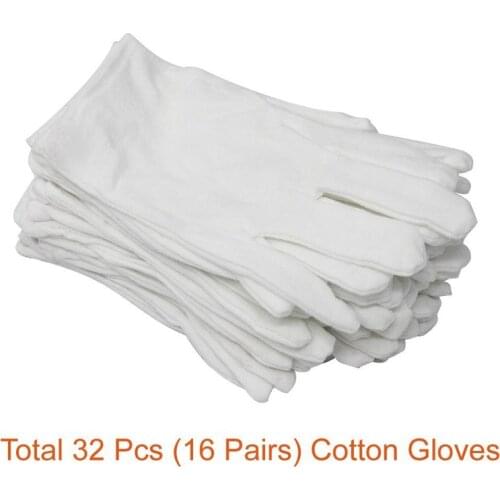 16Pairs Hight Quality 100% Cotton Lisle Inspection Work Gloves White Gloves Inspection Cotton Work Gloves Jewelry Lightweight
