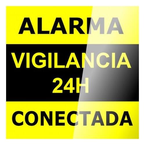 Self adhesive poster for glass 15x15 alarm 24H connected surveillance