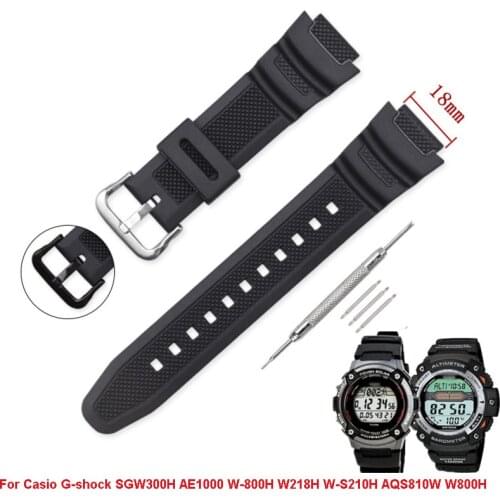 High Quality Silicone Sweat Proof Watch Band For Casio G-shock SGW300 AE1000 W-800H W218H W-S210 AQS810 W800H Anti-fall Strap