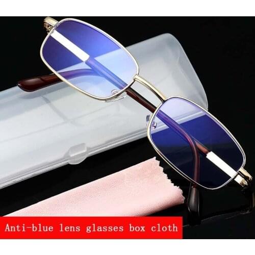 Anti-blue Light Reading Glasses With Glasses Box Cloth High Definition Presbyopia Eyeglasses Diopter +1.0 1.5 2.0 2.5 3.0 To 4.0