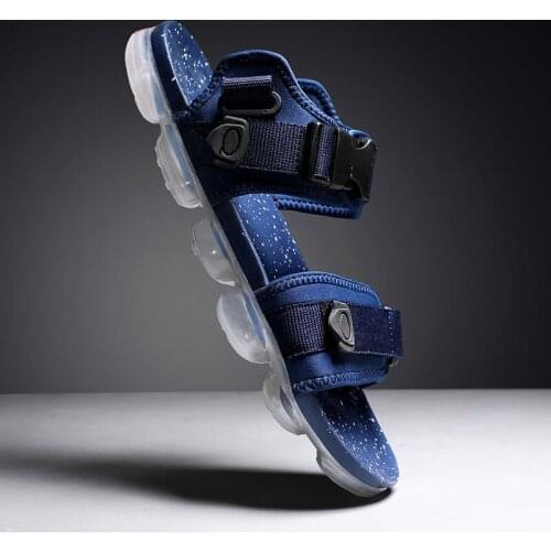 Summer Men Sandals 2020 Summer Fashion Lightweight Casual Beach Shoes Size 40-45 Male Breathable Mesh Black air cushion Slippers