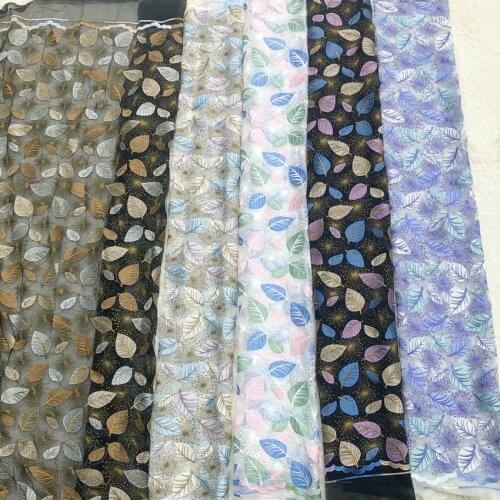 Three-Dimensional Embroidery Of Mesh Cloth African Lace Fabric 2021 High Quality Lace Water Soluble Fashion Lace Fabric 5 Yards