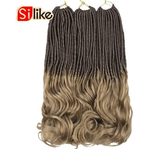 Silike Goddess Faux Locs Crochet Hair Synthetic Braids 22Inch Natural Pre looped Crotchet Braiding Hair Extensions 24Stands/Pack