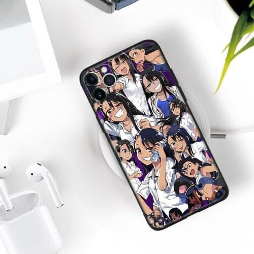 Please don't bully me nagatoro silicone for iPhone Se 6 6s 7 8 Plus X XR XS 11 12 Mini Pro Max glass TPU phone case cover shell