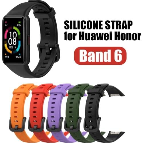 Silicone Strap For Huawei Honor Band 6 Watchband Wristband bracelet de montre Honor6 Band6 Correa de reloj pasek do zegarka