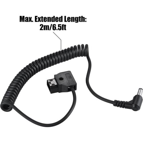 Andoer 2m/6.5ft D-Tap 2Pin Male to DC5.5*2.1mm Adapter Cable Extension Line for Anton V-Mount Battery DSLR Cage Rig Power Supply