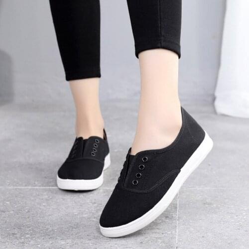 Women Canvas Shoes Lace Up Casual Vulcanize Shoes Woman Flats White Shoes Breathable Shoes Ladies Espadrilles Plus Size 35-41