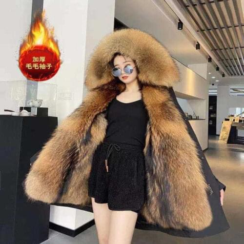 Winter Women Coats Fur Coats Female Parka for Women Jackets Hooded Fur Coat Fur Liner Detachable Women Warm Winter Clothing