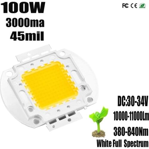 100W High Power LED Chip Full Spectrum 380-840nm Grow LED DIY Aquarium Light For Great For Aquarium or Plant Grow Quickly