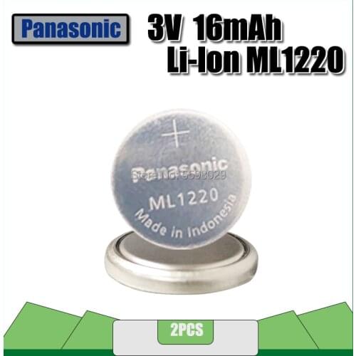 2PCS Panasonic 3v Li-ion battery ml1220 1220 rechargeable Battery 3V coin cell battery