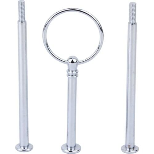 3-Tier Round Ring Cake Cupcake Plate Stand Display Holder Handle Fittings (Silver)