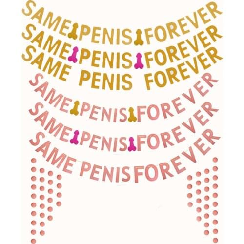 3M Same Penis Forever Banner Golden Flags Party Decoration Flags Accessory Party Supplies Bachelor Party Decoration Pull Flag