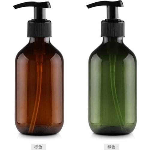 5pcs 300ml Empty Refillable Bottles Body Milk Bottling Container Pump PET Shampoo Cosmetic Emulsion Pressed Filled Travel Bottle