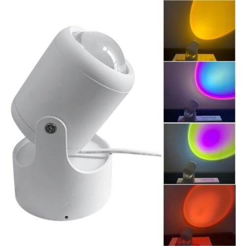 Atmosphere Led Night Light Rainbow Sundown Dusk Projector Lamp Coffe Shop Nightfall Background Wall Decor USB Floor Table Lamp