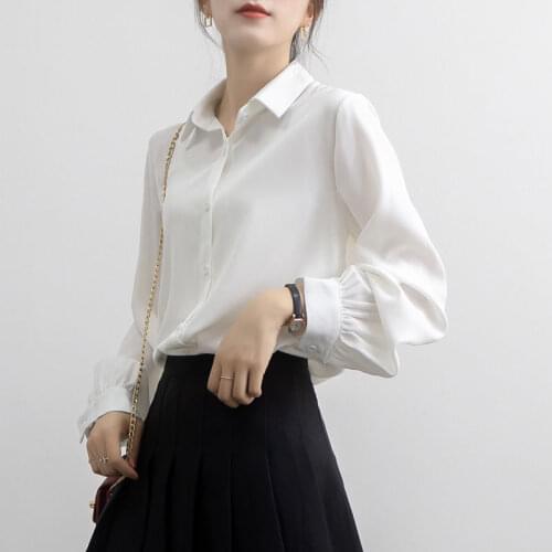 White Shirt Womens Loose Chiffon Shirt Long Sleeve Womens Autumn Womens Shirt Blouse Women Blusas Ropa De Mujer