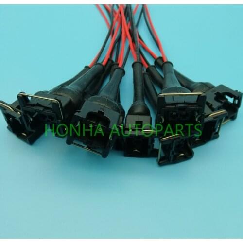 Free shipping 10/20/50/100 pcs EV1 OBD1 Fuel Injector Connector Pigtail Cut Splice Wiring L4 RC 2 pin wire harness
