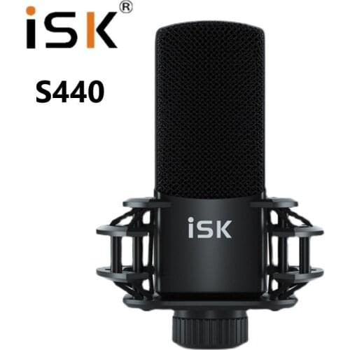 ISK S440 Large Diaphragm Condenser Recording Microphone Shockproof Lossless Sound Quality Studio Mic For Live Broadcast